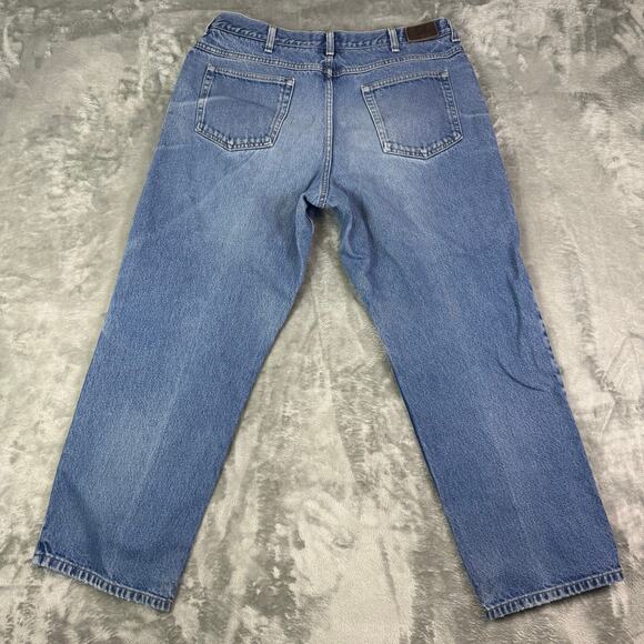 VTG Y2K LL Bean blue denim baggy casual streetwear jeans mens 34x29 - Picture 2 of 7